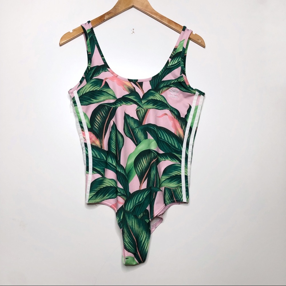 Adidas x Farm Pink Palm Bodysuit Size Large